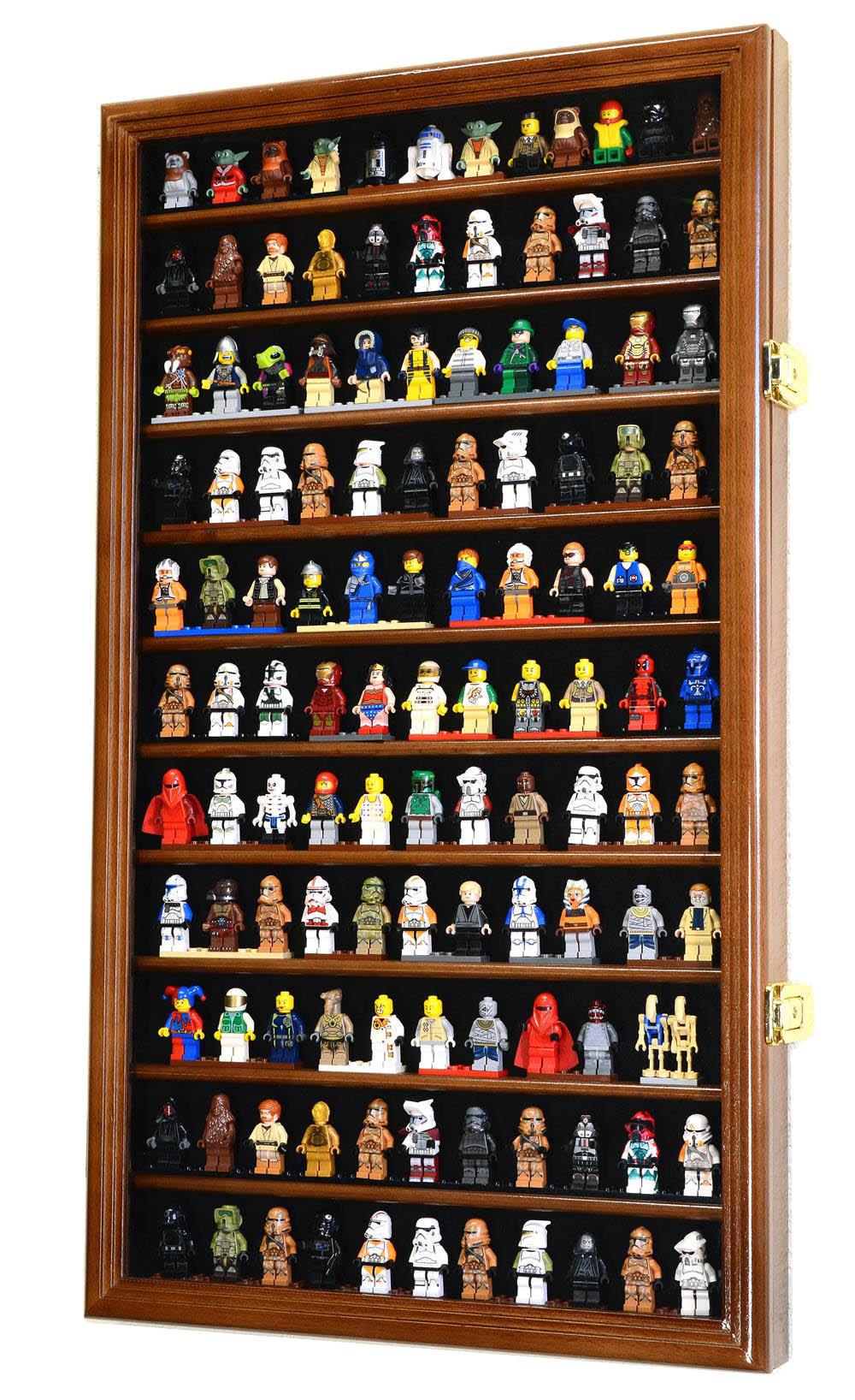 120 Mini Figures Miniatures Figurines Display Case Cabinet