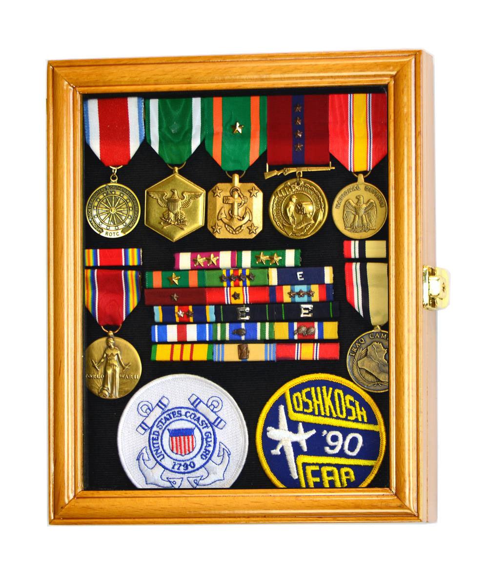 Xs Military Medals, Pins, Patches, Insignia, Ribbons Display Case Cabinet Oak