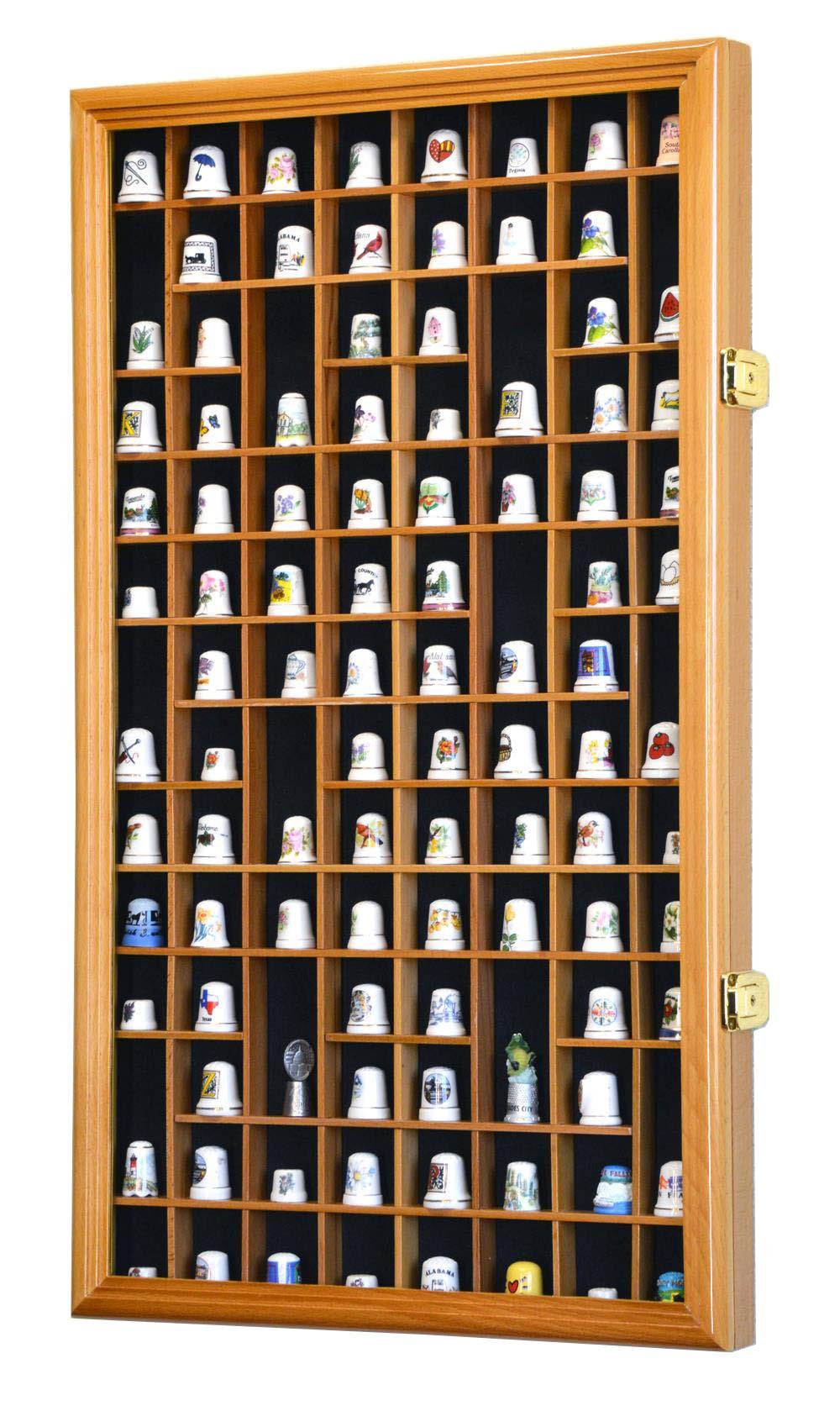 100 Opening Thimble / Small Miniature Display Case Cabinet, Men's, Black