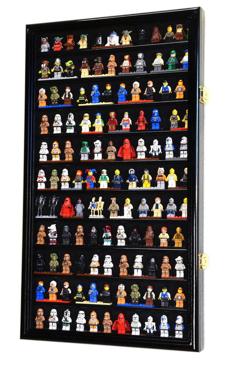120 Mini Figures Miniatures Figurines Display Case Cabinet