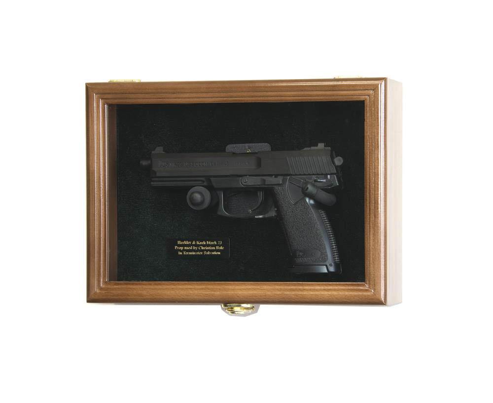 Single Pistol Handgun Display Case Wall Mount Cabinet