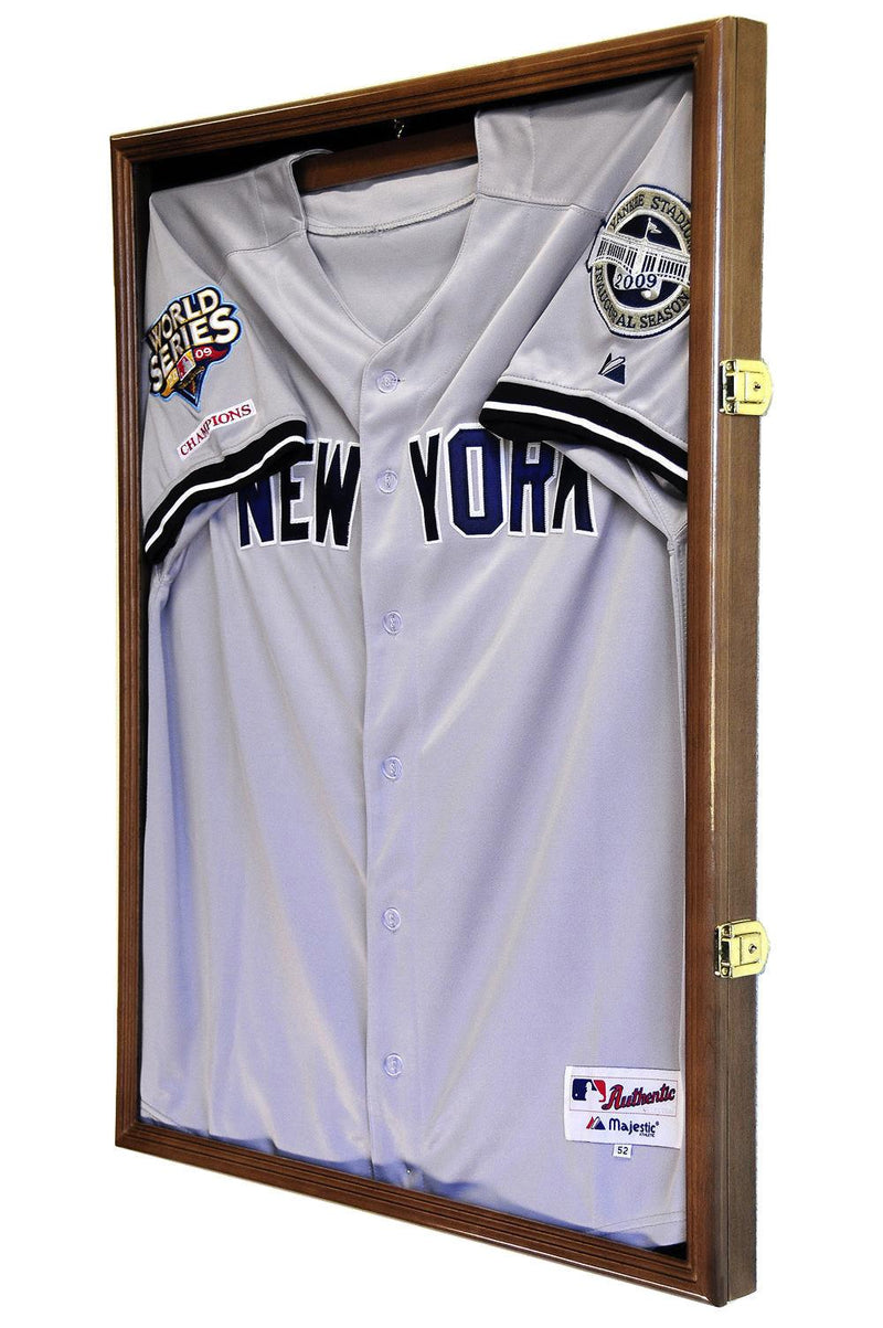 DisplayGifts Jersey Display Frame Case Lockable Large Sport Jersey Shadow Box with 98% UV Protection Acrylic and Hanger for Baseball Basketball Footba