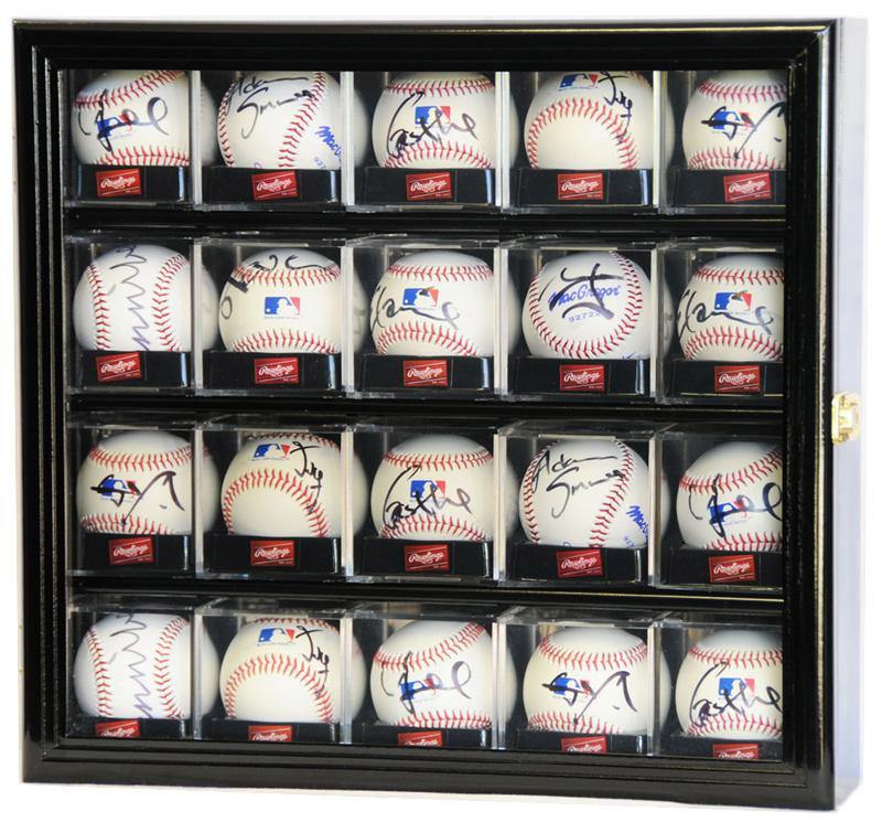 20 Baseball Acrylic Cubes Display Case Cabinet