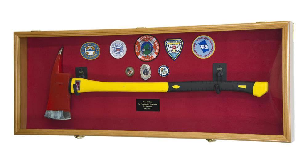 Axe Display Frame Firefighter Fireman Axe Display Case Cabinet