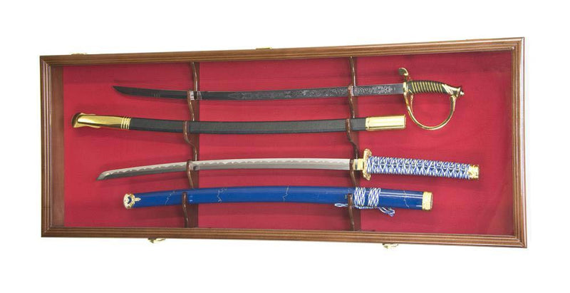 2 Swords and Scabbards Display Case Cabinet - sfDisplay.com