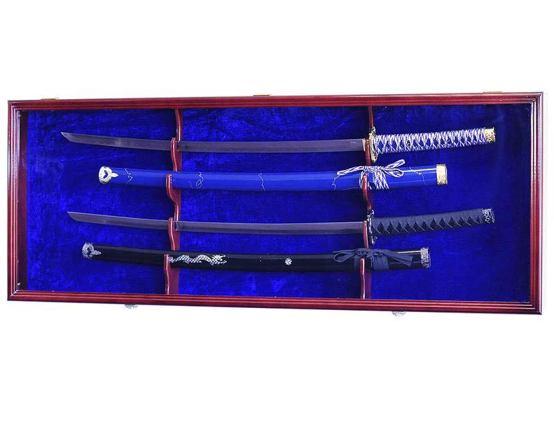 2 Swords and Scabbards Display Case Cabinet - sfDisplay.com