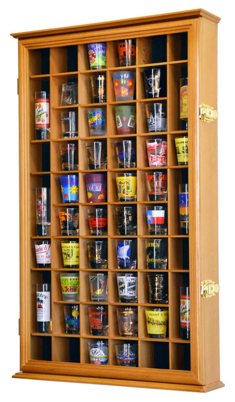 54 Shot Glass Display Case Cabinet - sfDisplay.com