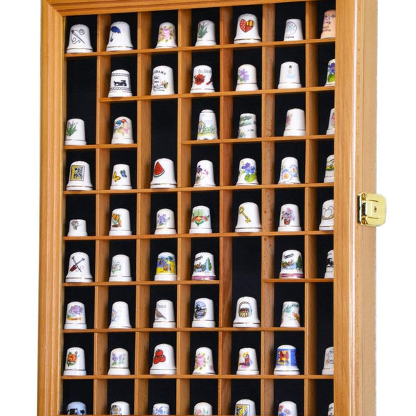 100 Opening Thimble / Small Miniature Display Case Cabinet, Men's, Black