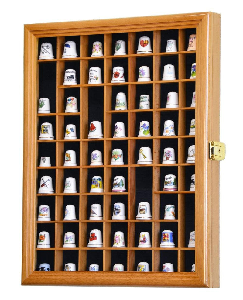 Large collection of thimbles in wooden display cabinets Stock Photo - Alamy