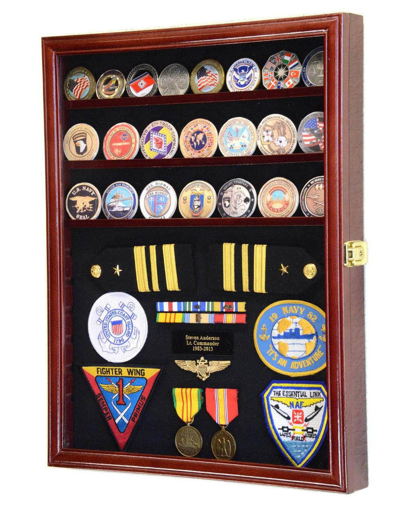 Challenge Coin / Medals / Pins / Badges / Ribbons / Insignia /Combo Display Case Cabinet