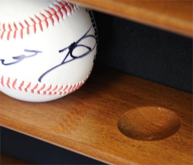 1 Baseball Ball Display Case Cabinet - Home Plate Shaped - Baseball Shelf Indentations - sfDisplay.com