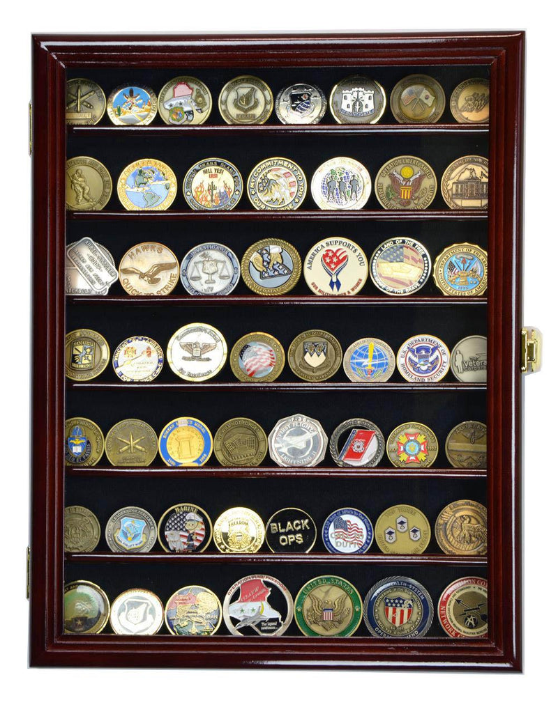 Military Challenge Coin Display Case Cabinet