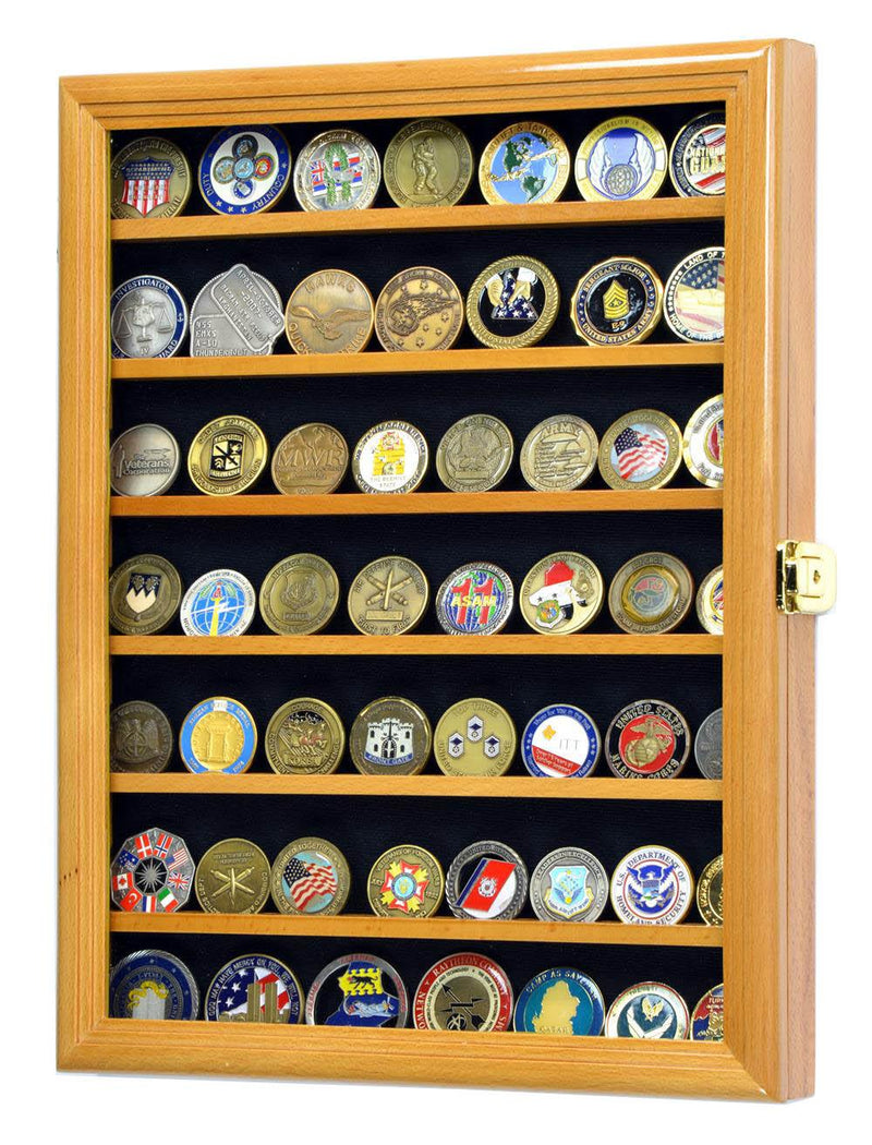 Military Challenge Coin Display Case Cabinet