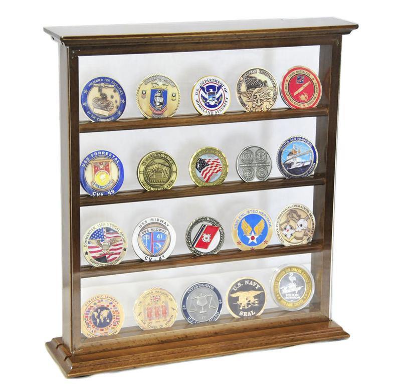 4 Shelves Military Challenge Coin Curio Stand Rack - sfDisplay.com