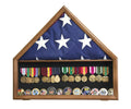 Flag and Memorabilia Challenge Coin Medals Display Case Cabinet - sfDisplay.com