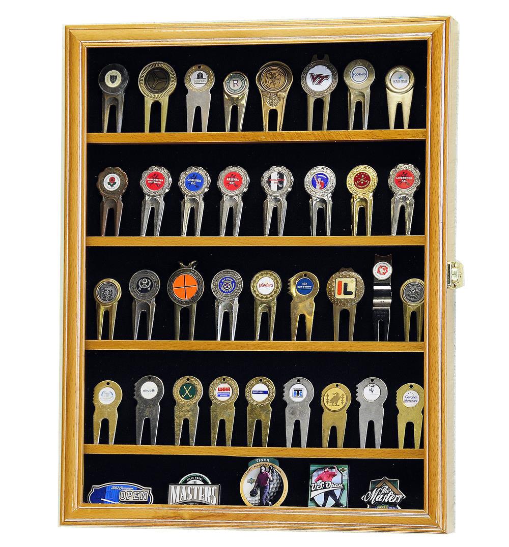 Golf Divot Tool Markers Coin Chips Medallion Display Case