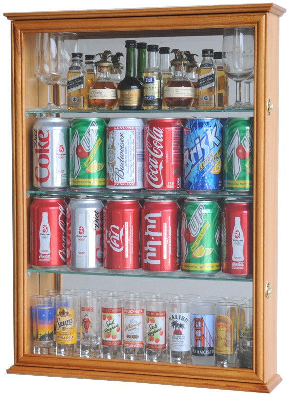 Mini Liquor Bottle/ Soda Can w/Mirror Backed Display Case Cabinet - sfDisplay.com