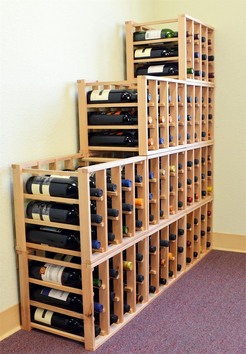 24 Bottle Modular Stackable Wine Rack (Stack As Many Sets Together)