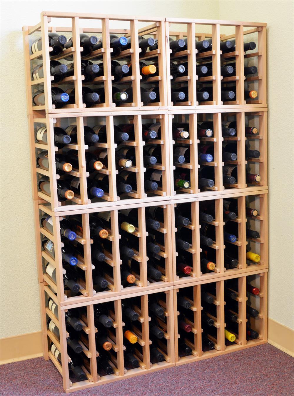 24 Bottle Modular Stackable Wine Rack (Stack As Many Sets Together)