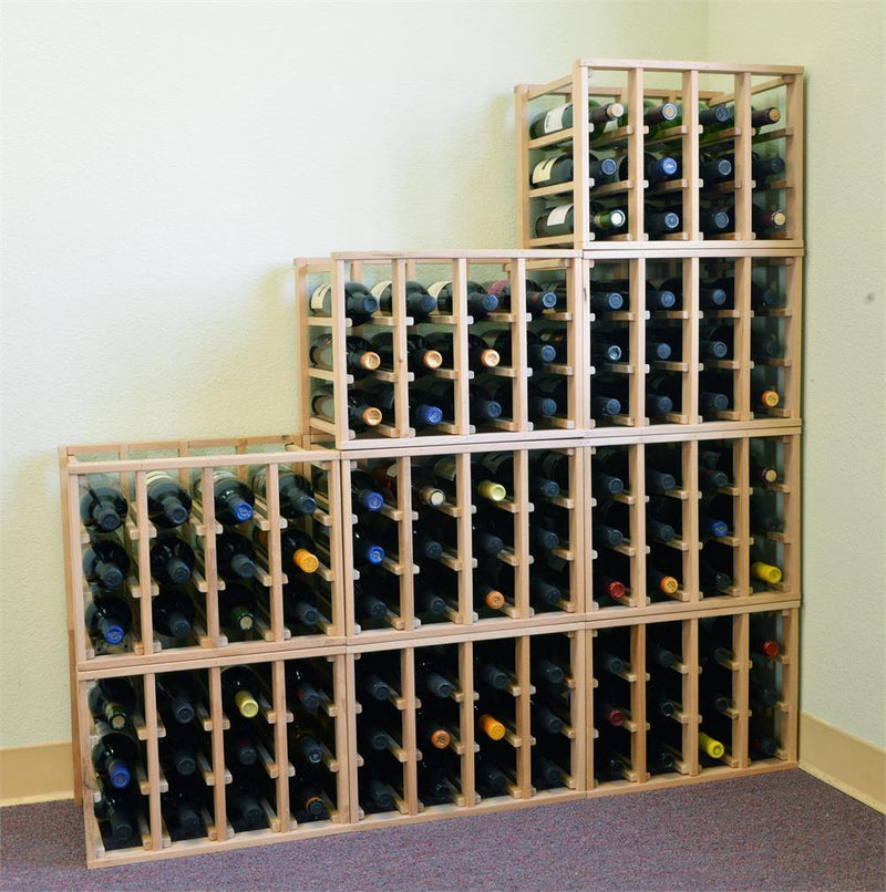 24 Bottle Modular Stackable Wine Rack (Stack As Many Sets Together) - sfDisplay.com