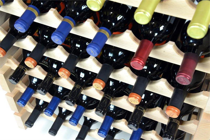 12X Bottles Beech Hardwood Modular Wine Rack Stackable 12 Bottles per