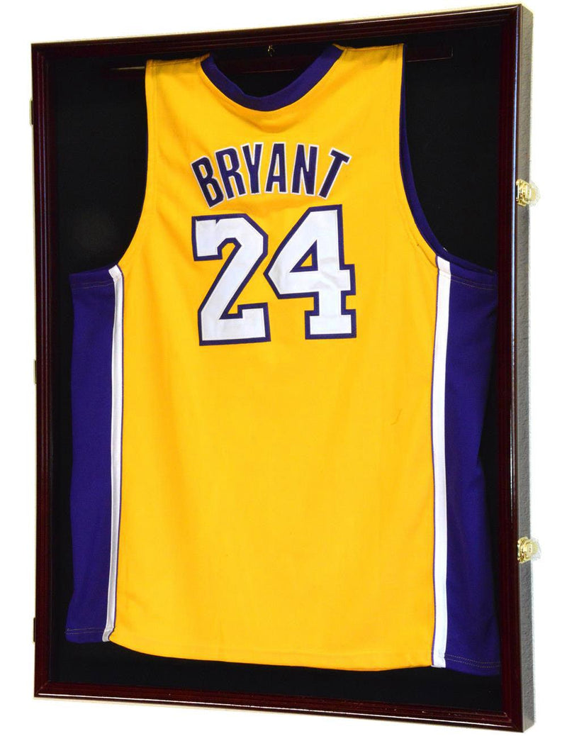 DisplayGifts Jersey Display Frame Case Lockable Large Sport Jersey Shadow Box with 98% UV Protection Acrylic and Hanger for Baseball Basketball Footba