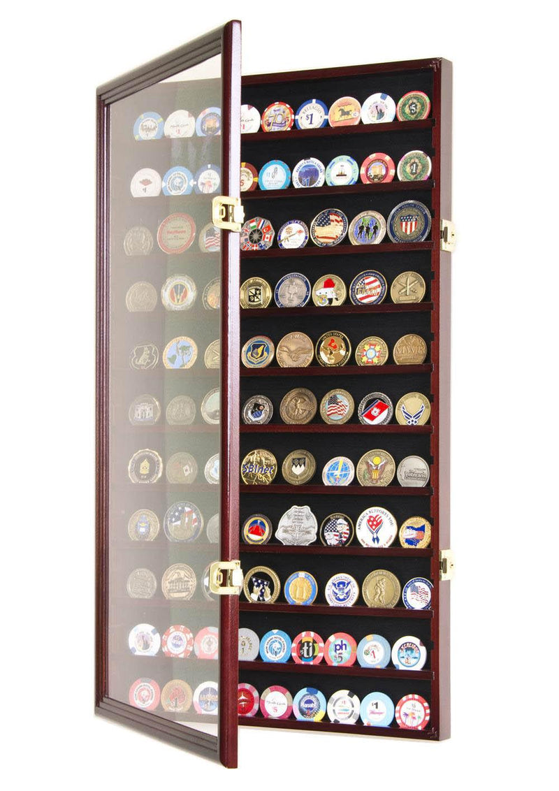 Large Military Challenge Coin Display Case Cabinet - sfDisplay.com