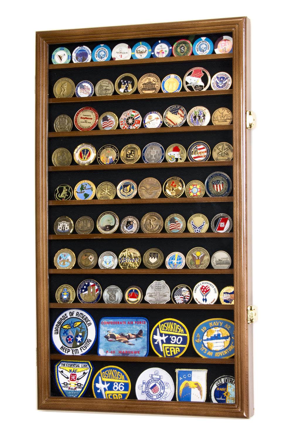7 Rows Challenge Coin Holder Display Case with HD Tempered Glass Holds 7 Rows Challenge Coin Holder Display Case with HD Tempered Glass Holds