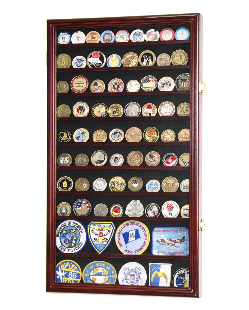 Large Military Challenge Coin Display Case Cabinet - sfDisplay.com