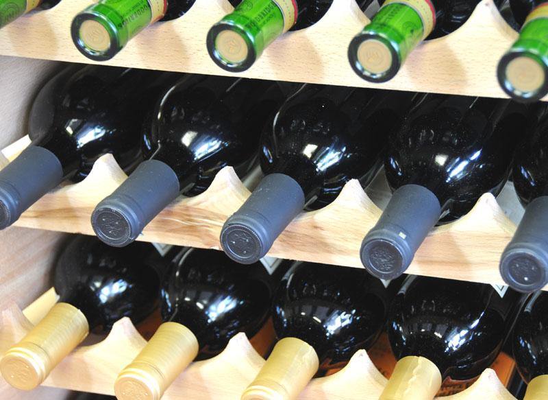 6X Bottles Beech Hardwood Modular Wine Rack Stackable (6 Bottles per Row) - sfDisplay.com