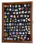 Pins, Ribbons, Medals, Buttons, Shells Showcase Display Case Cabinet