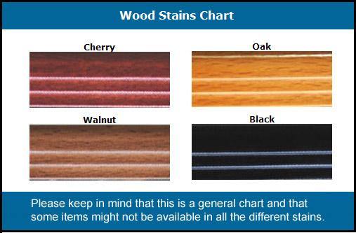 1 Sword and Scabbard Display Case Cabinet - Wood Stains Chart - sfDisplay.com