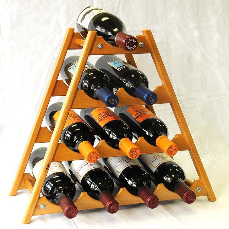 10 Bottles Hardwood Wine Stand / Rack - sfDisplay.com